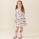 Girls Autumn Dress - Horse Breeds