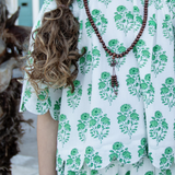 Girls Misha Scallop 2-Piece Set - Green Strawflower