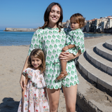 Womens Misha Scallop Top - Green Strawflower