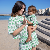 Womens Misha Scallop Short - Green Strawflower