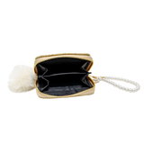 Quilted Pearl Strap Wallet - Gold