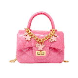 Sparkle Top Handle Handbag - Pink