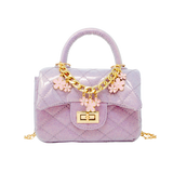 Sparkle Top Handle Handbag - Purple