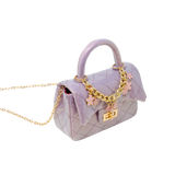 Sparkle Top Handle Handbag - Purple
