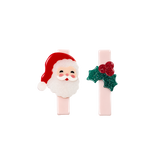 Holly and Santa Clip Set