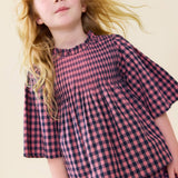 Girls Jaipur Top - Pink Blue Check
