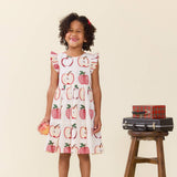 Girls Cordelia Dress - Quilted Apples