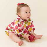 Baby Girls Stevie Puff Sleeve Bubble - Pink Delicious Apples
