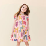 Girls Harper Dress - Patterned Bows