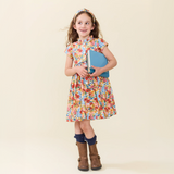 Girls Fatima Dress - Watercolor Meadow