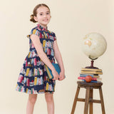 Girls Fatima Dress - Bookshelf