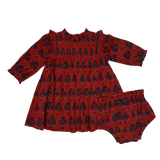 Baby Girls Jaipur Dress Set - Red Autumn Strawflower | Pink Chicken