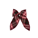 Long Tail bow - Burgundy Tartan