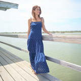 Womens Marilyn Dress - Navy Dot