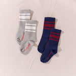 Scooter Tube Sock - Navy Red Stripe | Pink Chicken