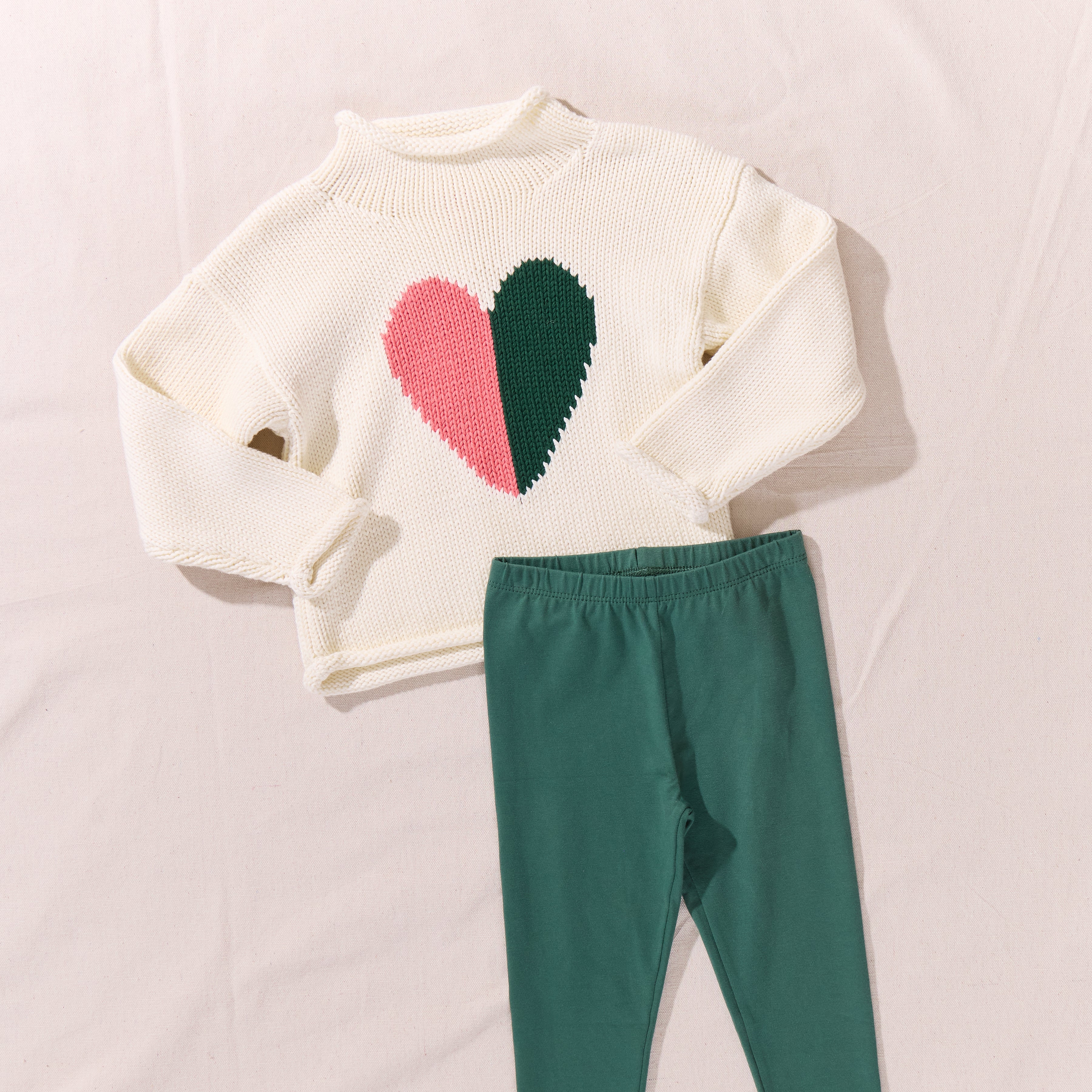 Classic Sweater - Half Heart | Pink Chicken