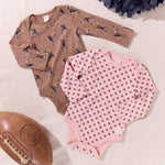 Baby Wonder Bodysuit - Pink Mini Half Hearts | Pink Chicken