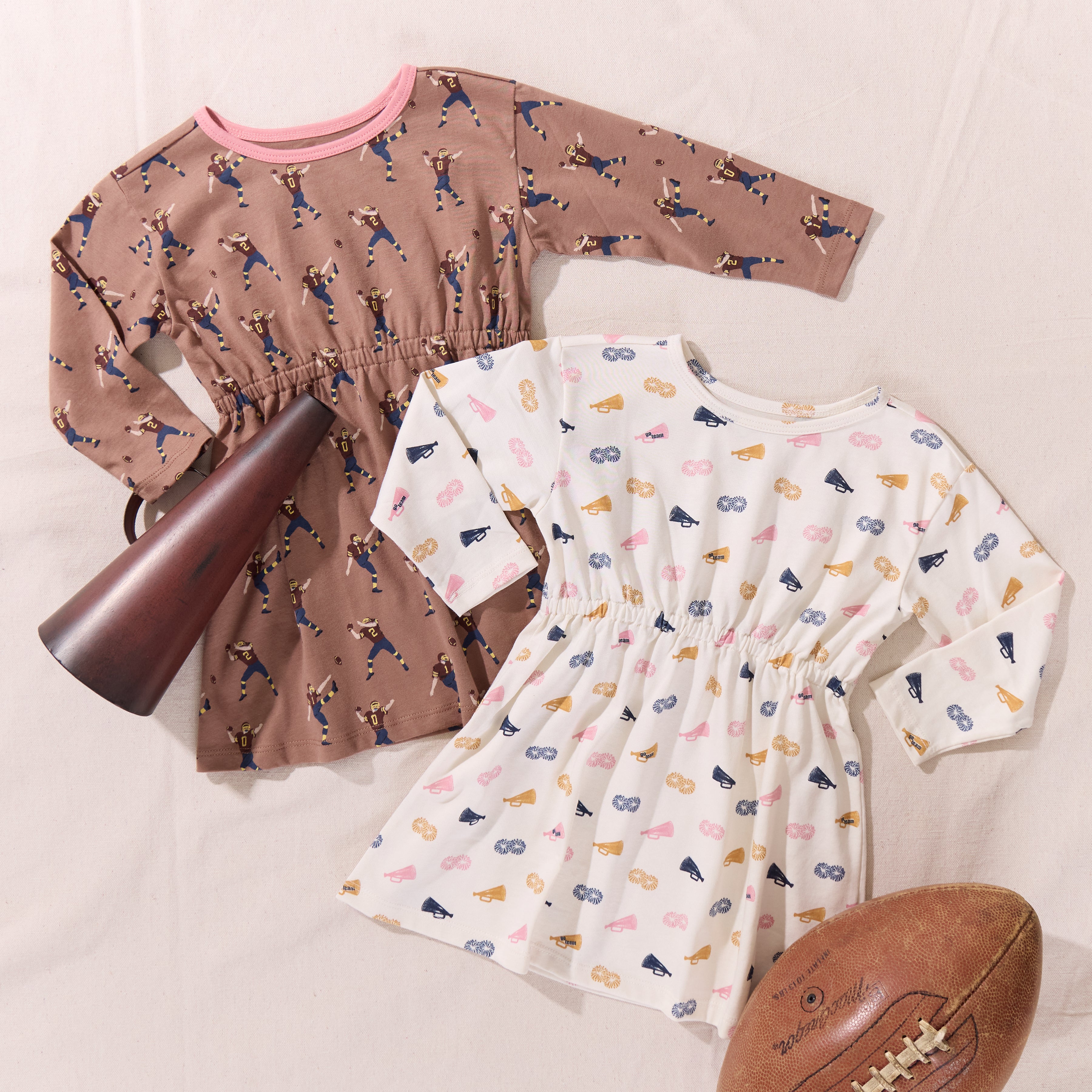 Playground Long Sleeve Dress - Football Player | Pink Chicken