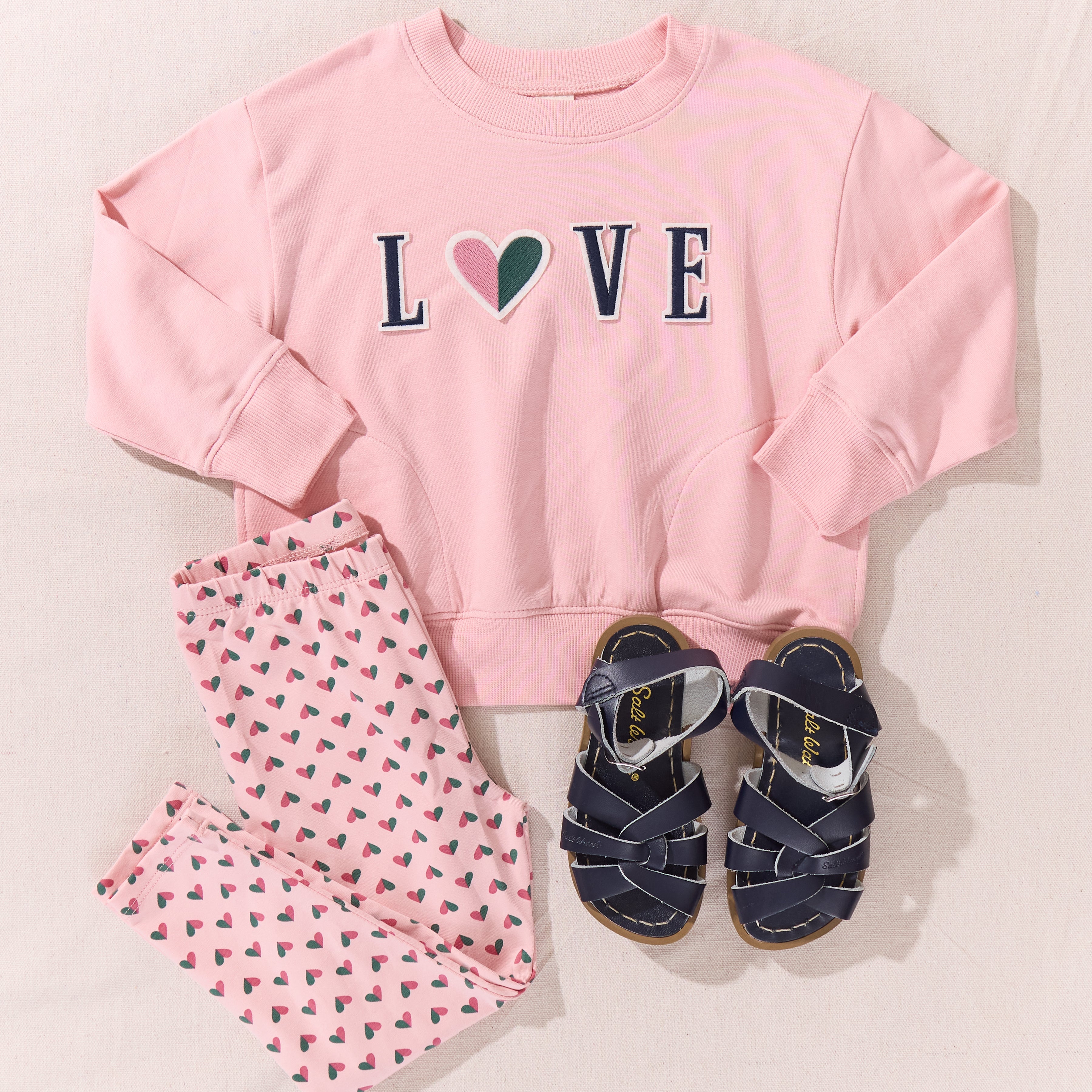 Cartwheel Legging - Pink Mini Half Hearts | Pink Chicken