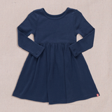 Sunny Long Sleeve Rib Dress - Navy