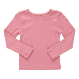 Seesaw Long Sleeve Rib T-shirt - Dark Pink