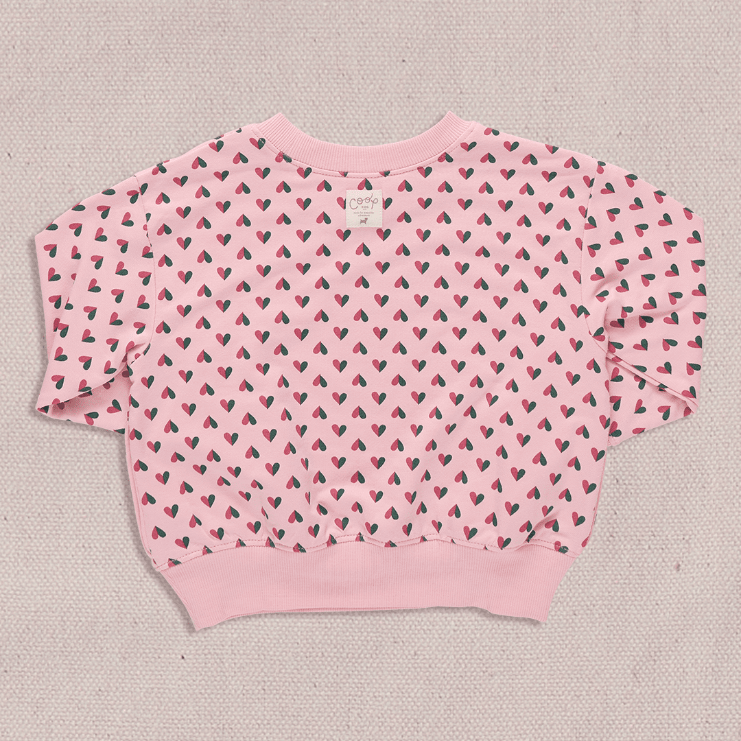 Play Sweatshirt - Pink Mini Half Hearts | Pink Chicken