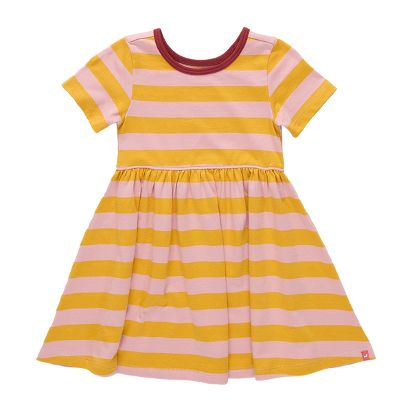 Sunny Dress - Pink and Yellow Stripes