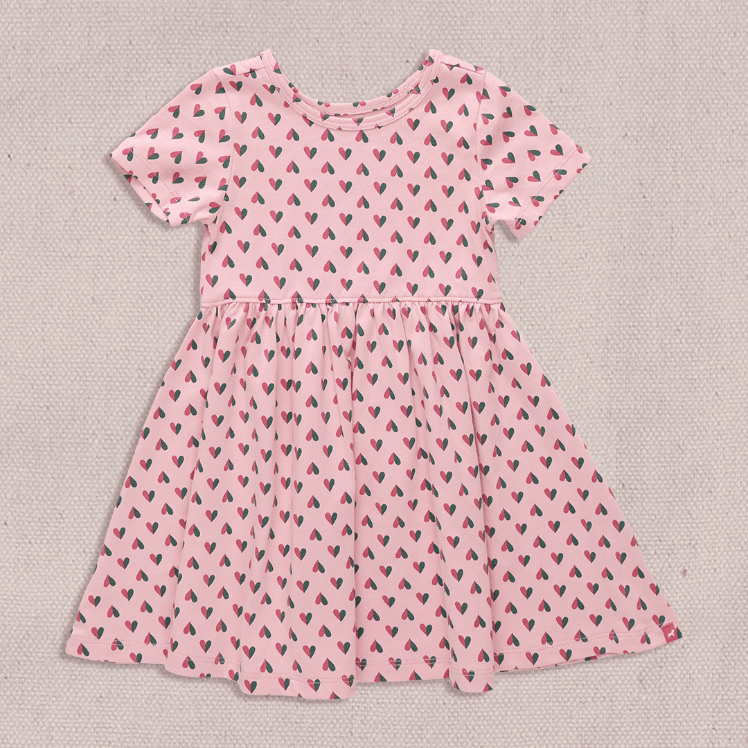 Sunny Dress - Pink Mini Half Hearts | Pink Chicken