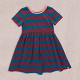 Sunny Dress - Teal and Burgundy Stripe | Pink Chicken
