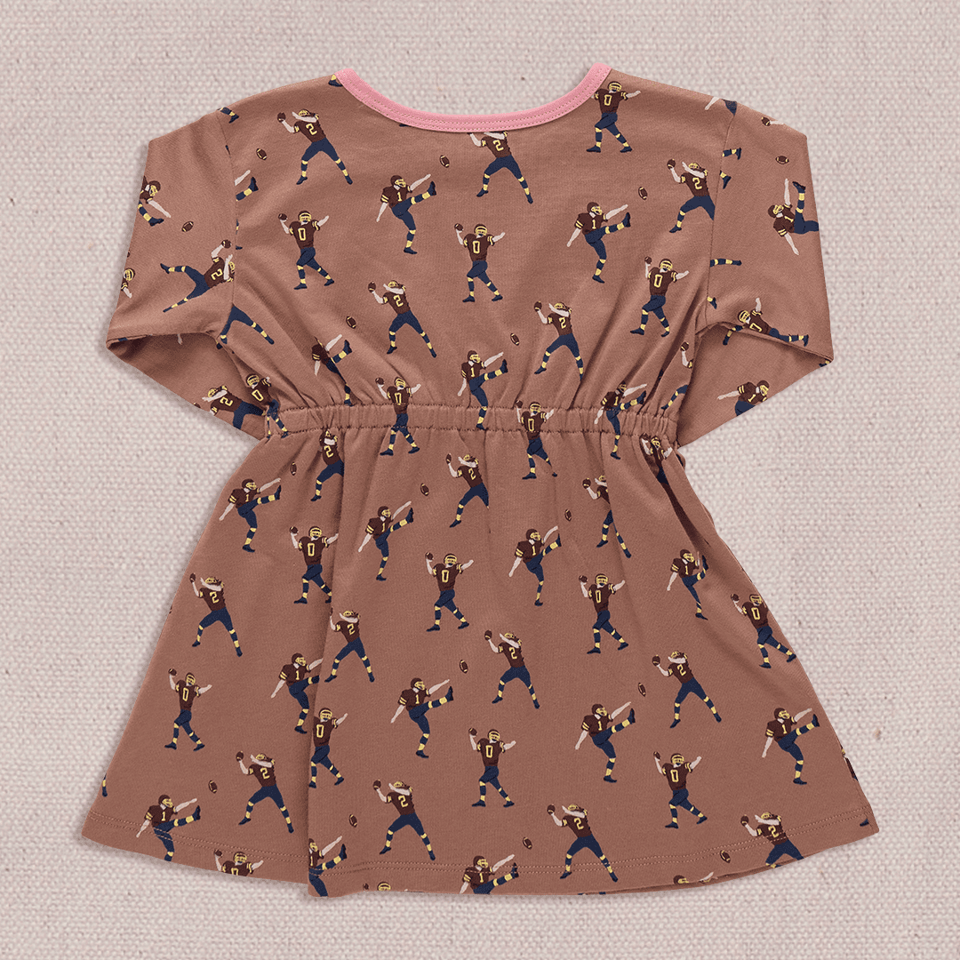 Playground Long Sleeve Dress - Football Player | Pink Chicken