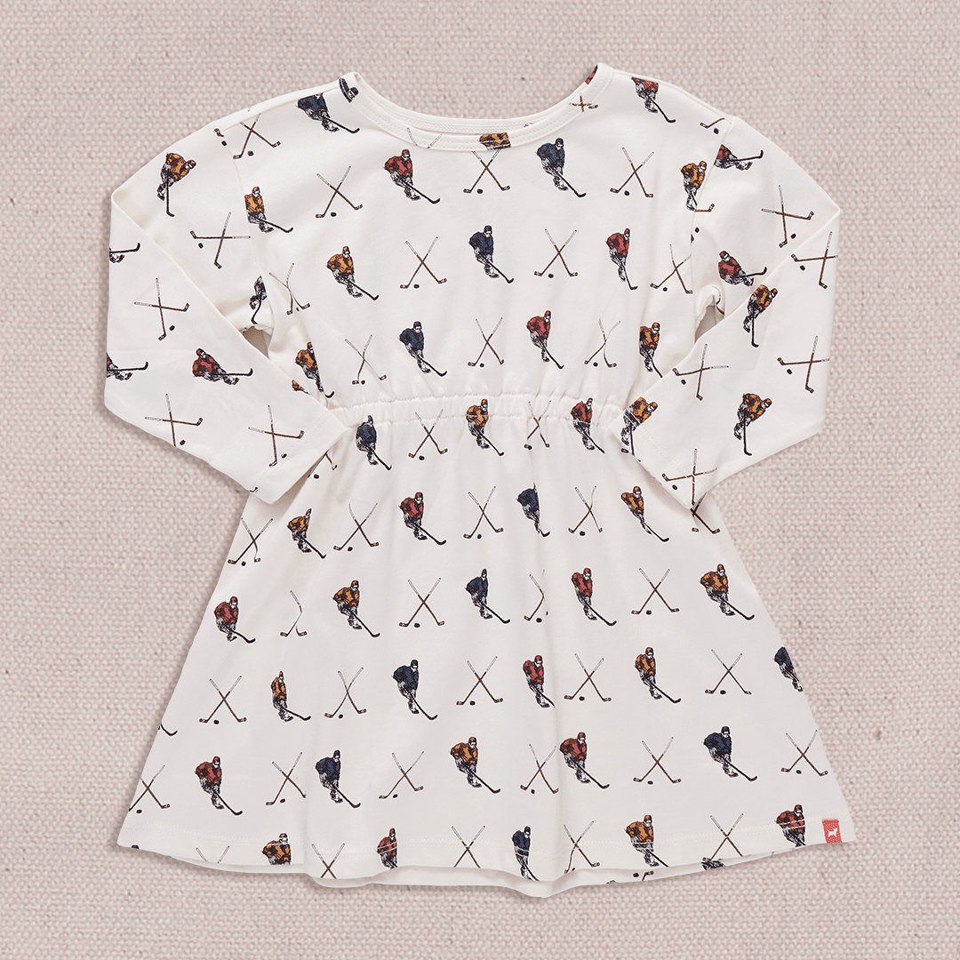 Playground Long Sleeve Dress - Hockey Player | Pink Chicken