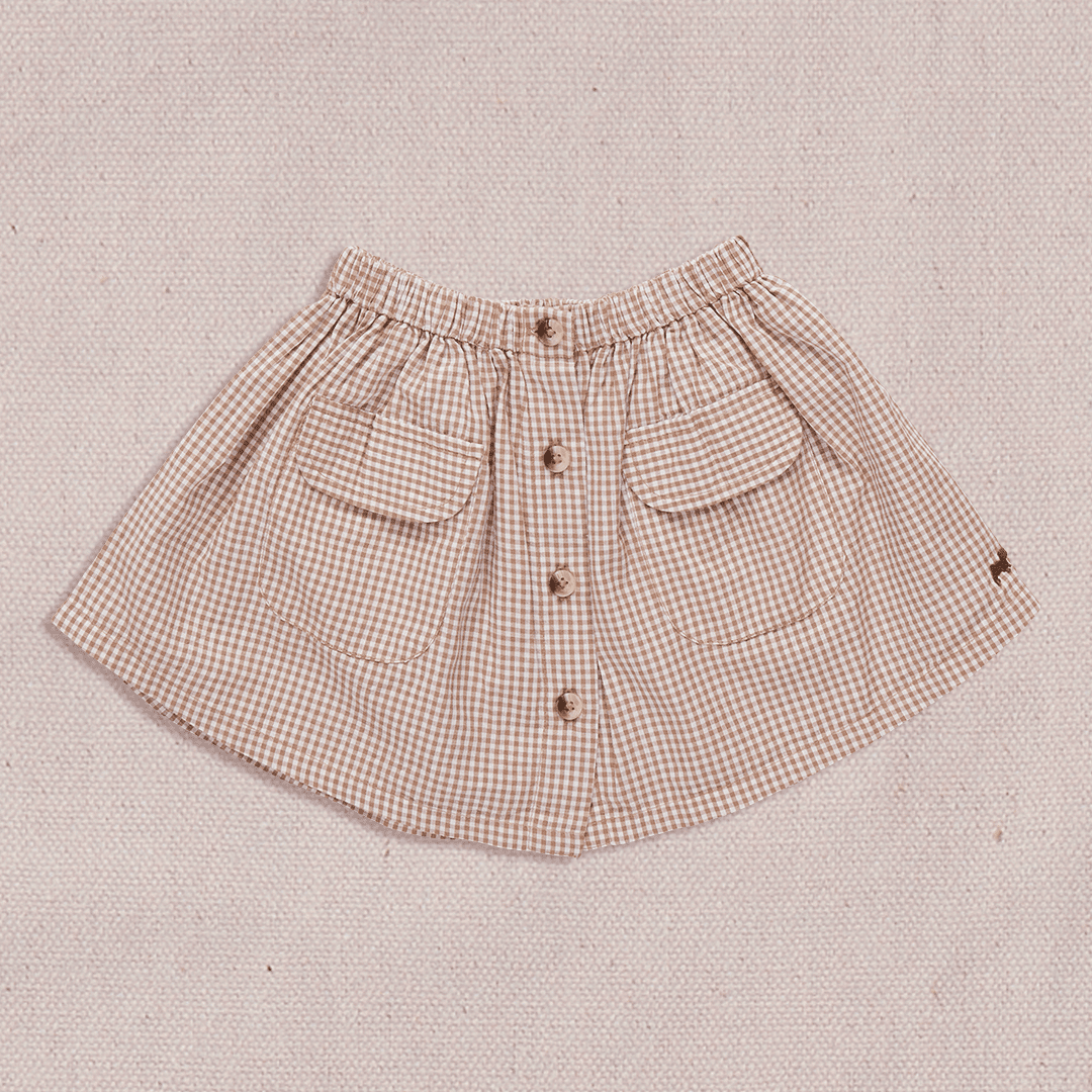 Picnic Skirt - Cocoa Gingham | Pink Chicken