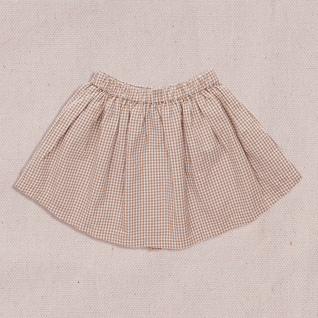 Picnic Skirt - Cocoa Gingham | Pink Chicken