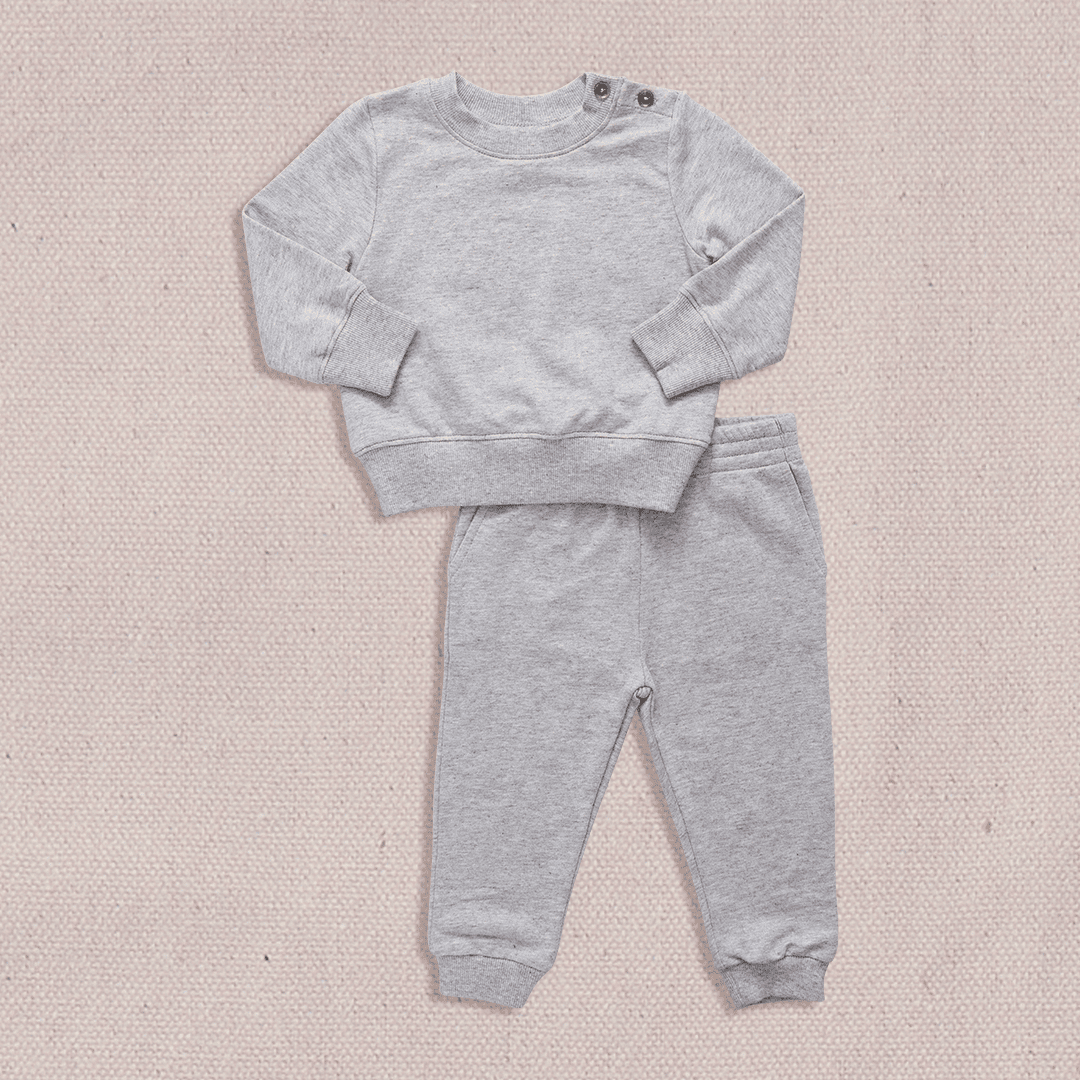 Baby Jax Jogger Set - Heather Grey | Pink Chicken