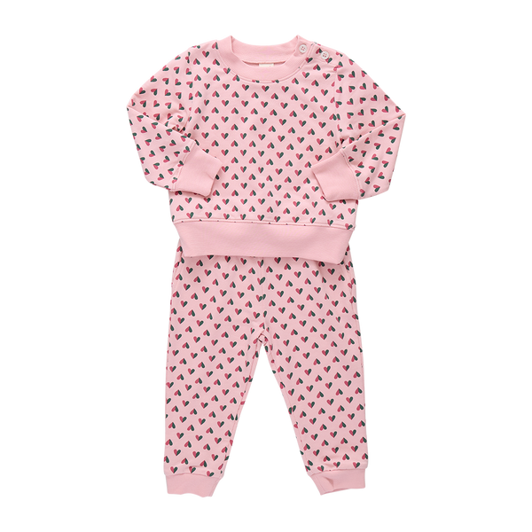 Baby Jax Jogger Set - Pink Mini Half Hearts