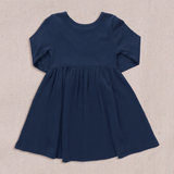 Sunny Long Sleeve Rib Dress - Navy