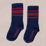 Scooter Tube Sock - Navy Red Stripe | Pink Chicken