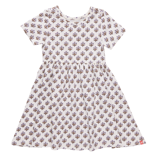 Sunny Dress - Mini Lavender Block Floral