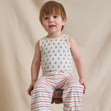 Baby Sleeveless Peekaboo Set - Sailboats