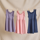 Joy Ruffle Rib Dress - Navy