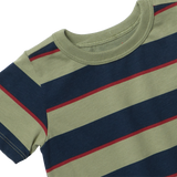 Adventure T-Shirt - Olive Navy Rugby Stripe