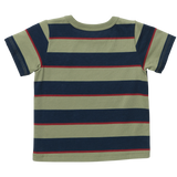 Adventure T-Shirt - Olive Navy Rugby Stripe
