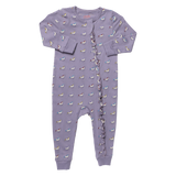Baby Zip Ruffle Romper - Rainbow Unicorns