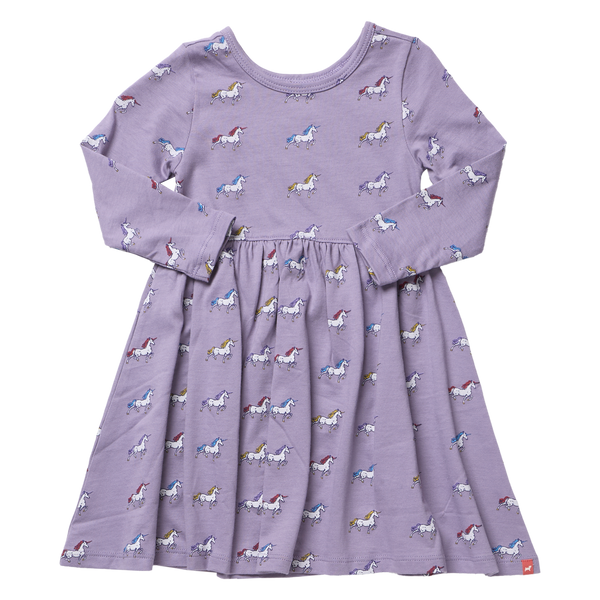 Long Sleeve Sunny Dress - Rainbow Unicornns