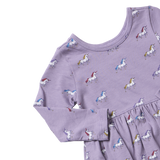 Long Sleeve Sunny Dress - Rainbow Unicornns