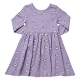 Long Sleeve Sunny Dress - Rainbow Unicornns