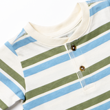 Scout Henley - Green and Blue Stripe