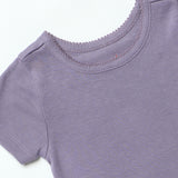 Short Sleeve Seesaw Rib T-Shirt - Purple