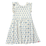 Sunny Ruffle Dress - Sailboats