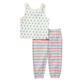 Baby Sleeveless Peekaboo Set - Sailboats